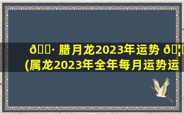 🕷 腊月龙2023年运势 🦉 (属龙2023年全年每月运势运程)